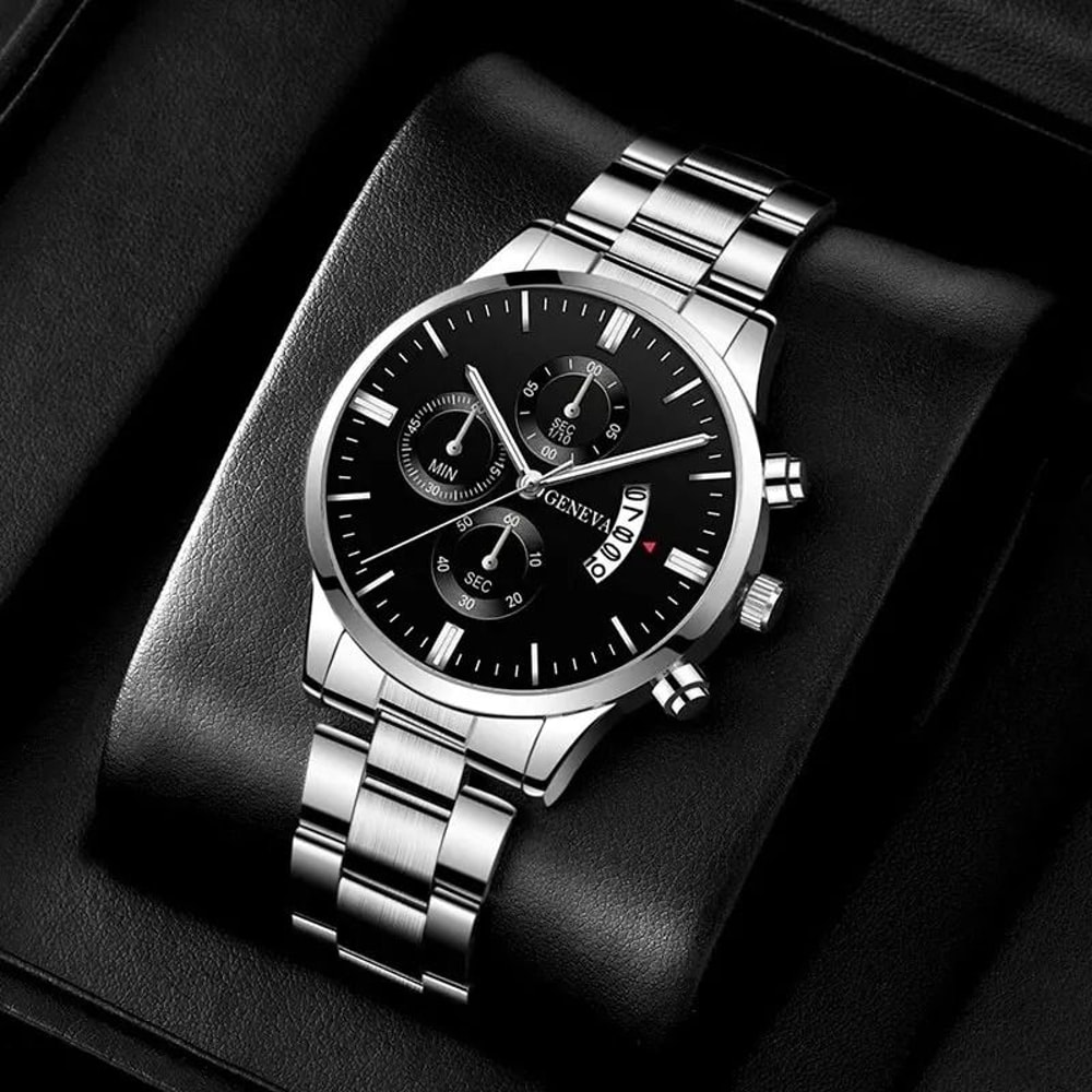 Polished Executive Quartz Chronograph And Calendar Hub 4