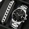 Polished Executive Quartz Chronograph And Calendar Hub 5