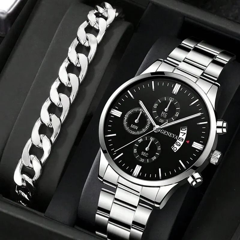 Polished Executive Quartz Chronograph And Calendar Hub 5