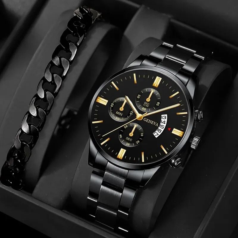 Polished Executive Quartz Chronograph And Calendar Hub 6