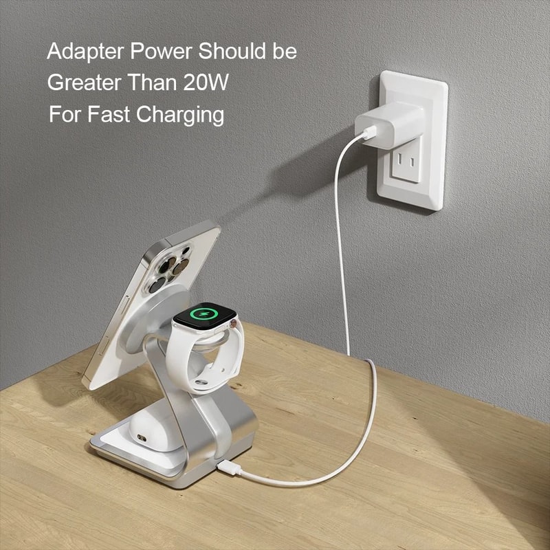 30W Triple Magnetic Desktop Charging Station 1