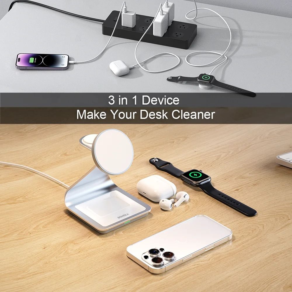 30W Triple Magnetic Desktop Charging Station 2