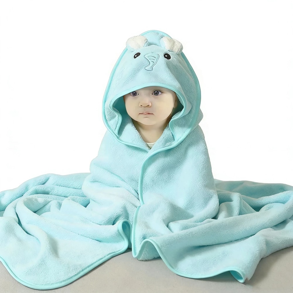 Ultra Soft Animal Character Pediatric Hooded Bath Wrap 10