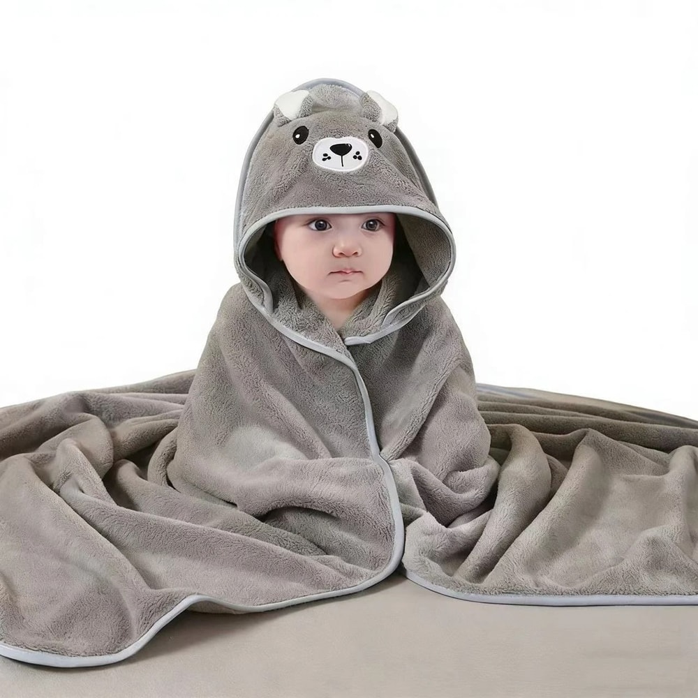 Ultra Soft Animal Character Pediatric Hooded Bath Wrap 12