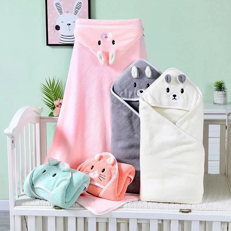 Ultra Soft Animal Character Pediatric Hooded Bath Wrap 2