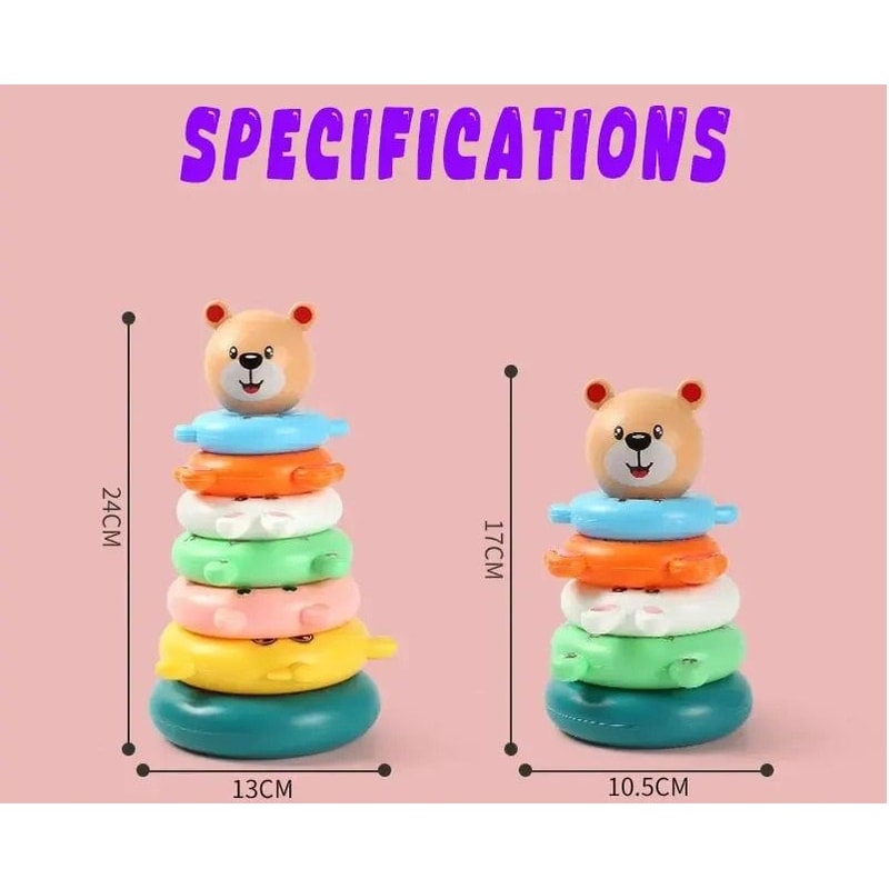 Bear Theme Montessori Pediatric Stacking Tower 4