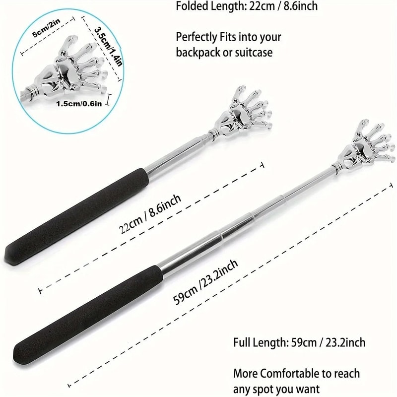 Professional Telescoping Stainless Steel Back Scratcher 1
