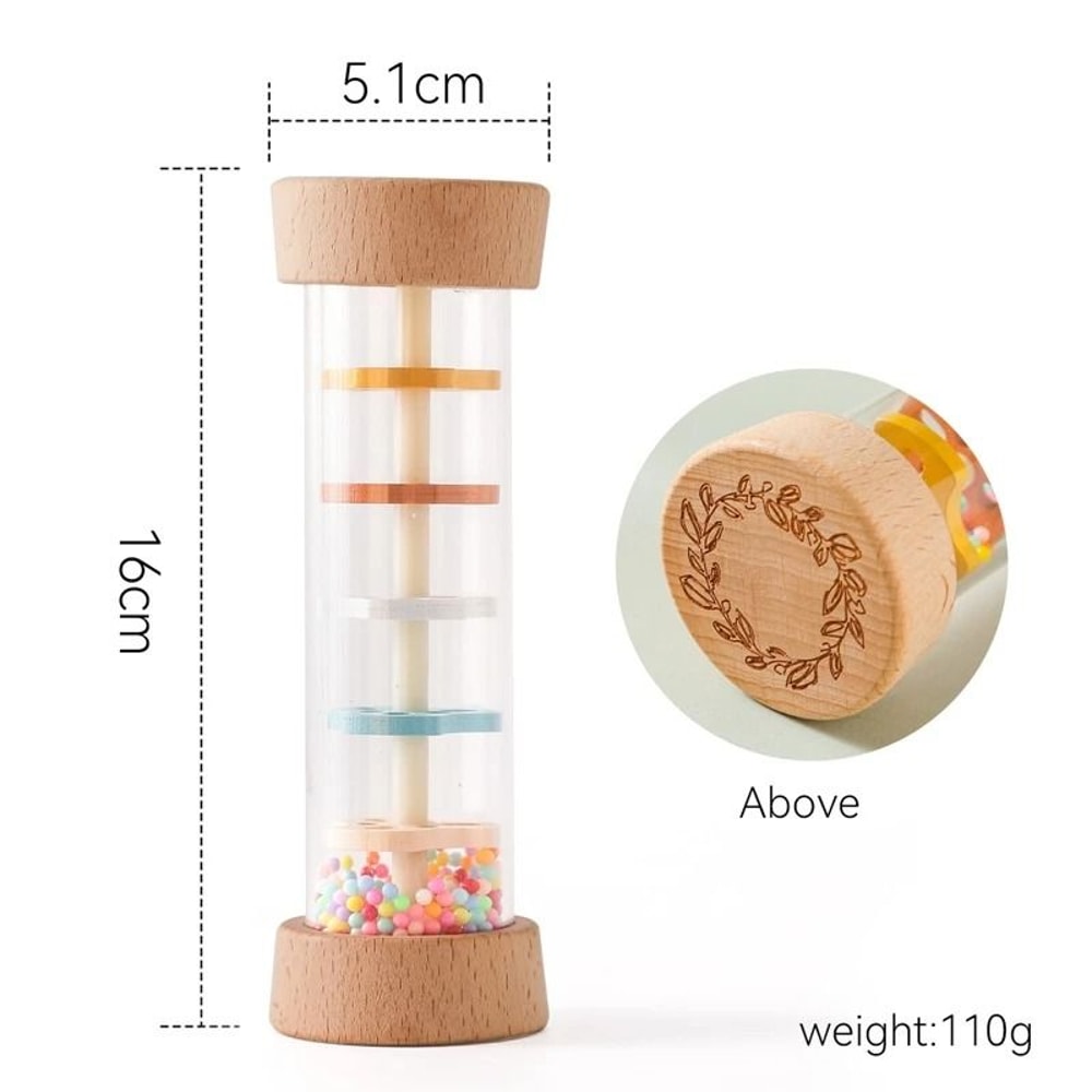 Montessori Rainbow Hourglass Pediatric Rain Stick 6