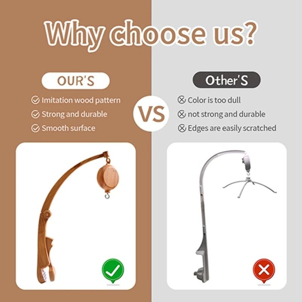 Wood Grain Aesthetic Pediatric Bed Bell Support 3