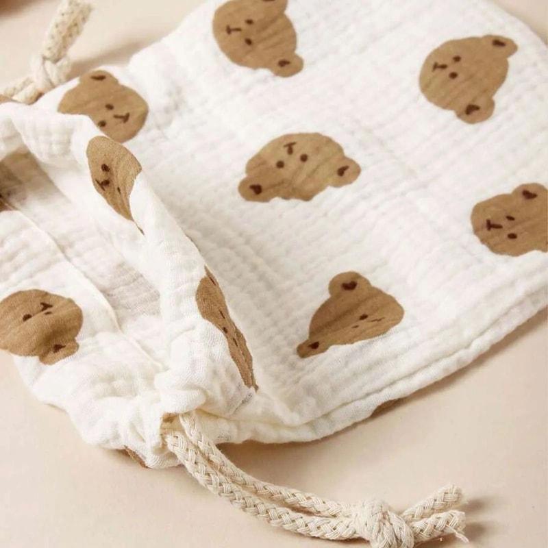 Bear Theme Cotton Muslin Pediatric Drawstring Shield 2
