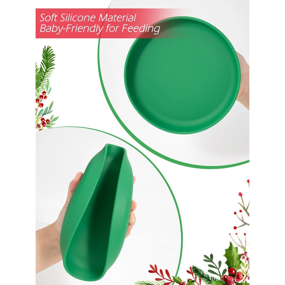Circular Pediatric Silicone Suction Feeding Plate 4