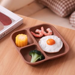 divided square kids silicone suction plate