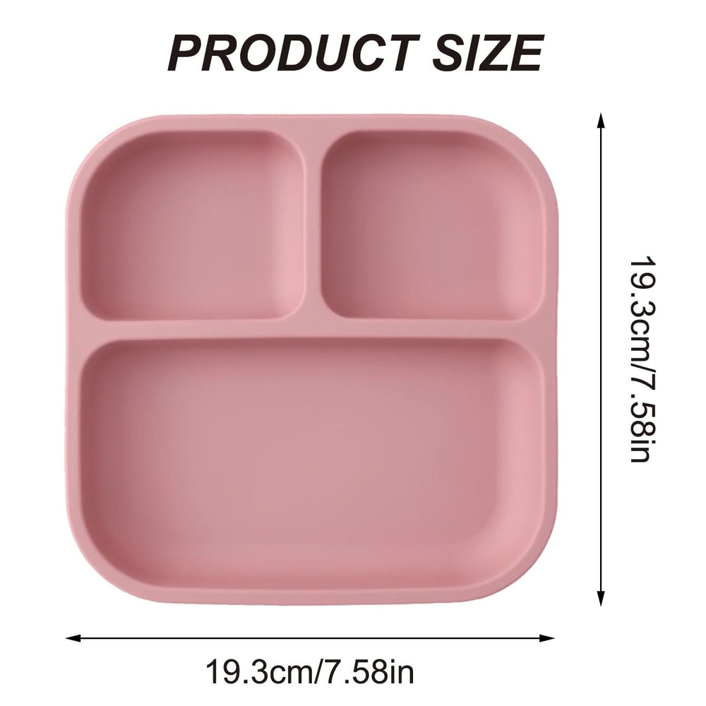 Divided Square Kids Silicone Suction Plate 4