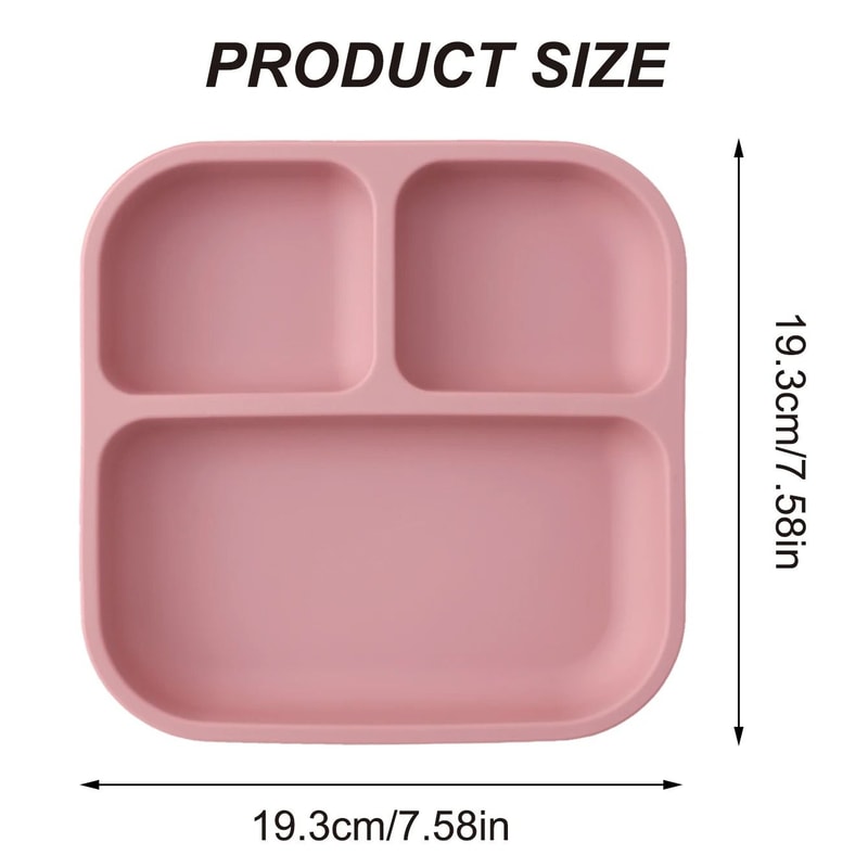 Divided Square Kids Silicone Suction Plate 4