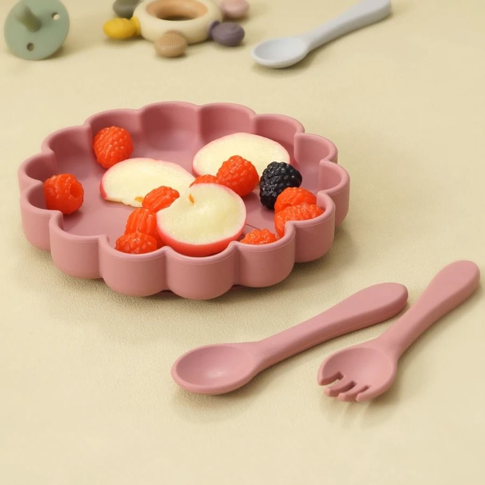 3 Piece Cute Lion Kids Silicone Feeding Set 2