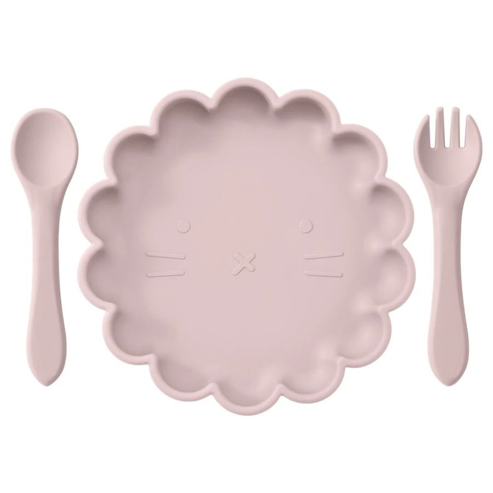 3 Piece Cute Lion Kids Silicone Feeding Set 8
