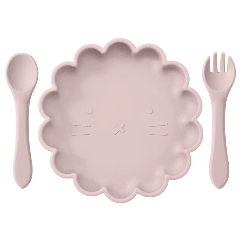 3 Piece Cute Lion Kids Silicone Feeding Set 8