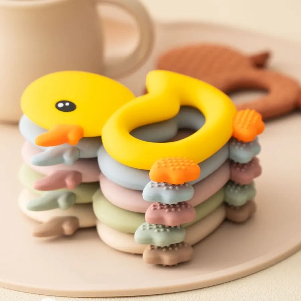 Cartoon Duck Kids Silicone Teether 1