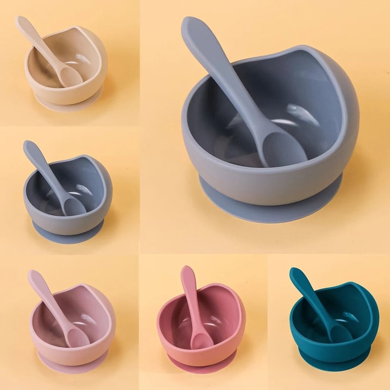 2 Piece Kids Silicone Training Suction Bowl Set 2