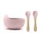 3 Piece Wood And Silicone Kids Feeding Bowl Set 10