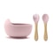 3 Piece Wood And Silicone Kids Feeding Bowl Set 10