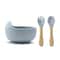 3 Piece Wood And Silicone Kids Feeding Bowl Set 11