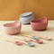 3 Piece Wood And Silicone Kids Feeding Bowl Set 2