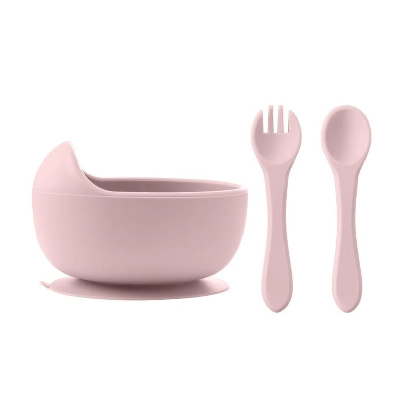 3 Piece Wood And Silicone Kids Feeding Bowl Set 7
