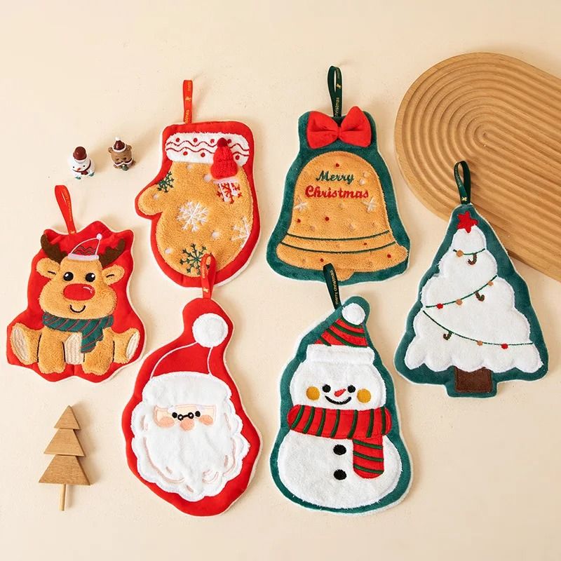 Festive Cartoon Kids Christmas Bath Towel 1