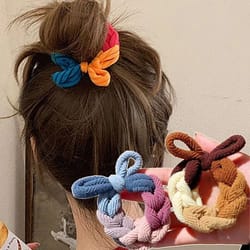hand woven bow elastic hair ties