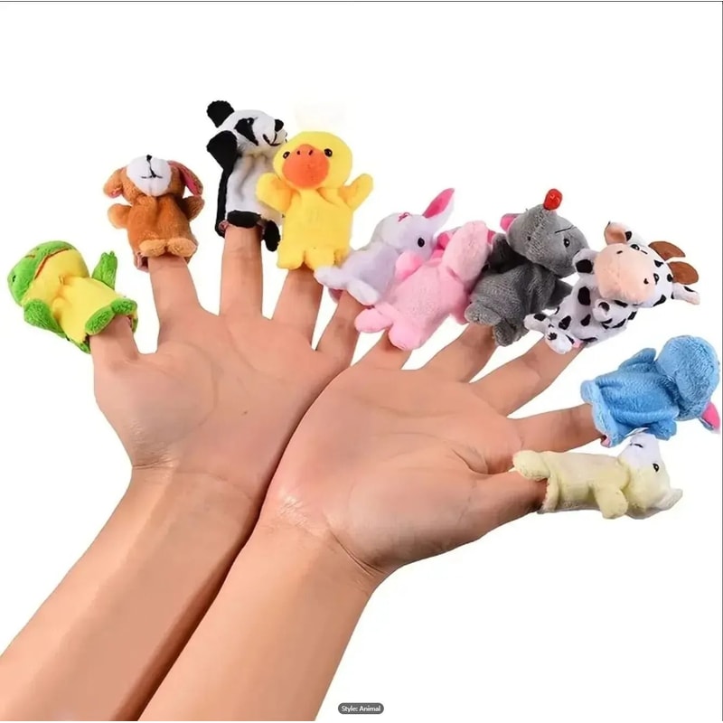 Plush Cartoon Finger Puppet Set 5