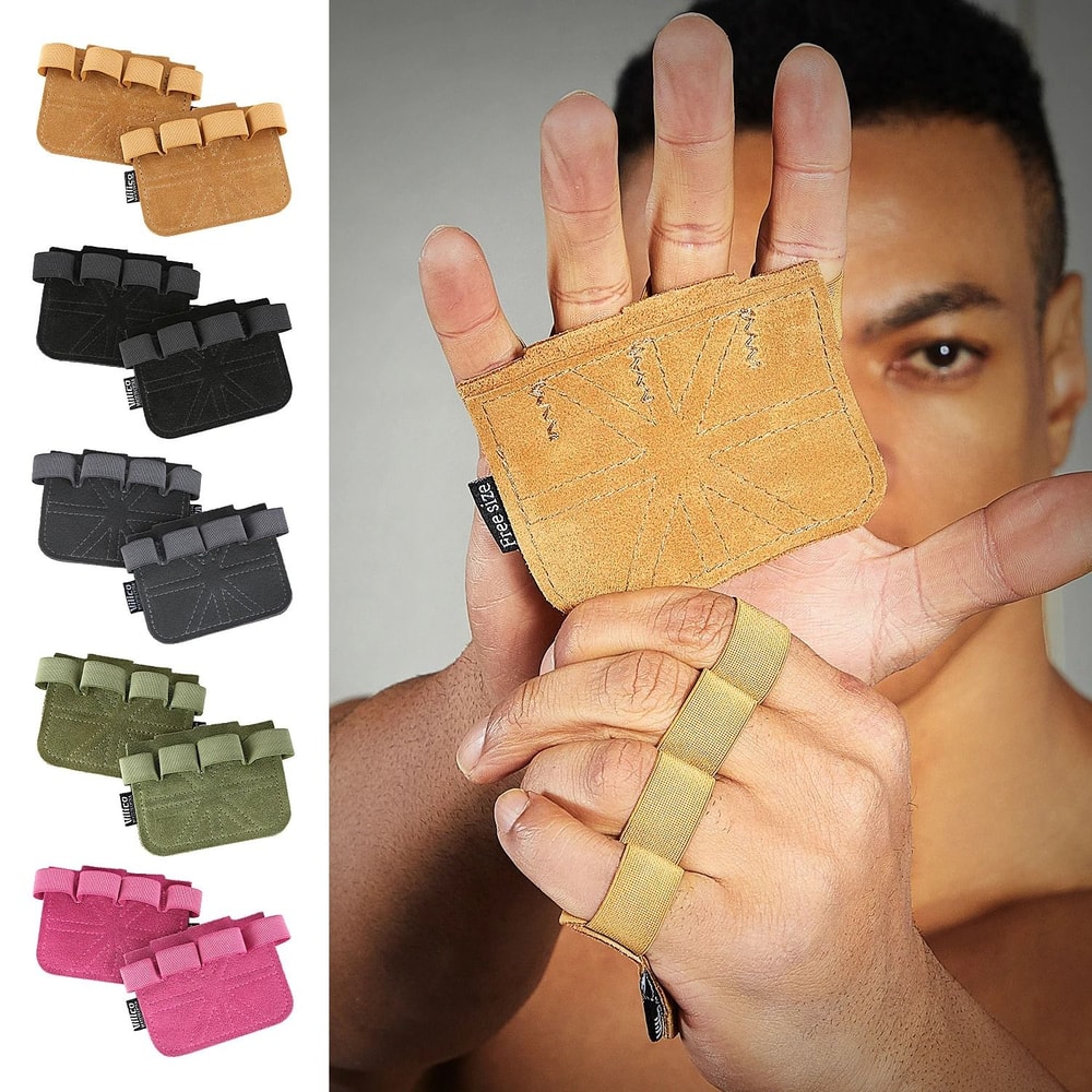 Cowhide Weightlifting And Palm Protection Grips 0