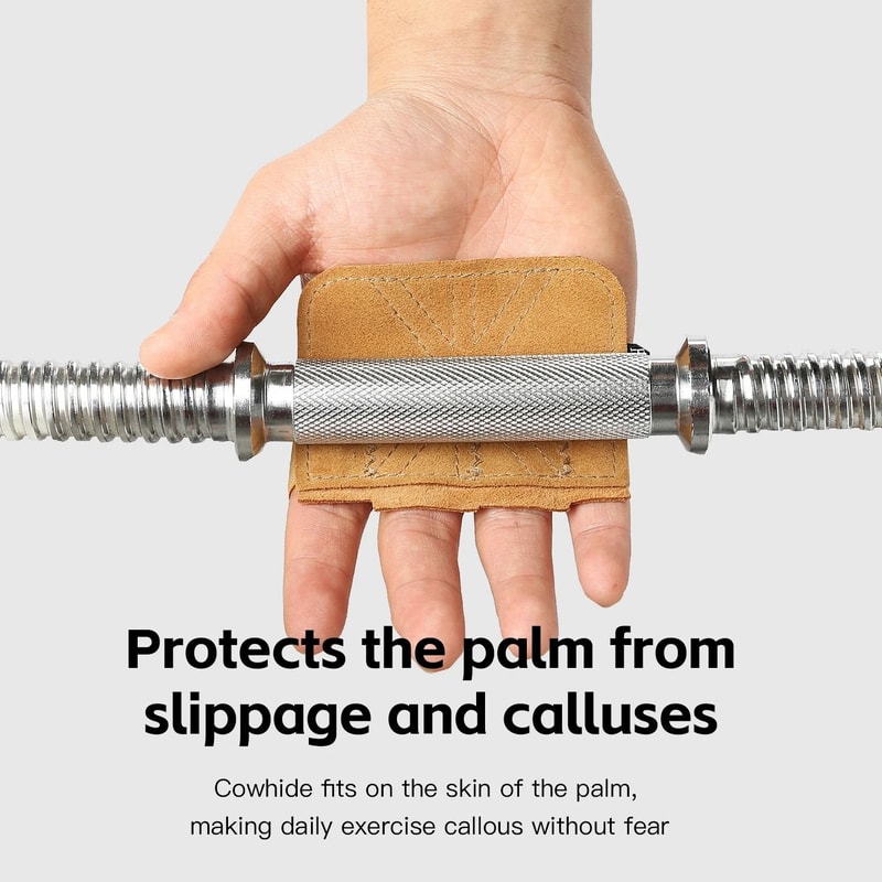 Cowhide Weightlifting And Palm Protection Grips 5