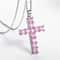 Multi Color Crystal Jesus Cross Pendant Necklace 6