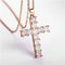 Multi Color Crystal Jesus Cross Pendant Necklace 7