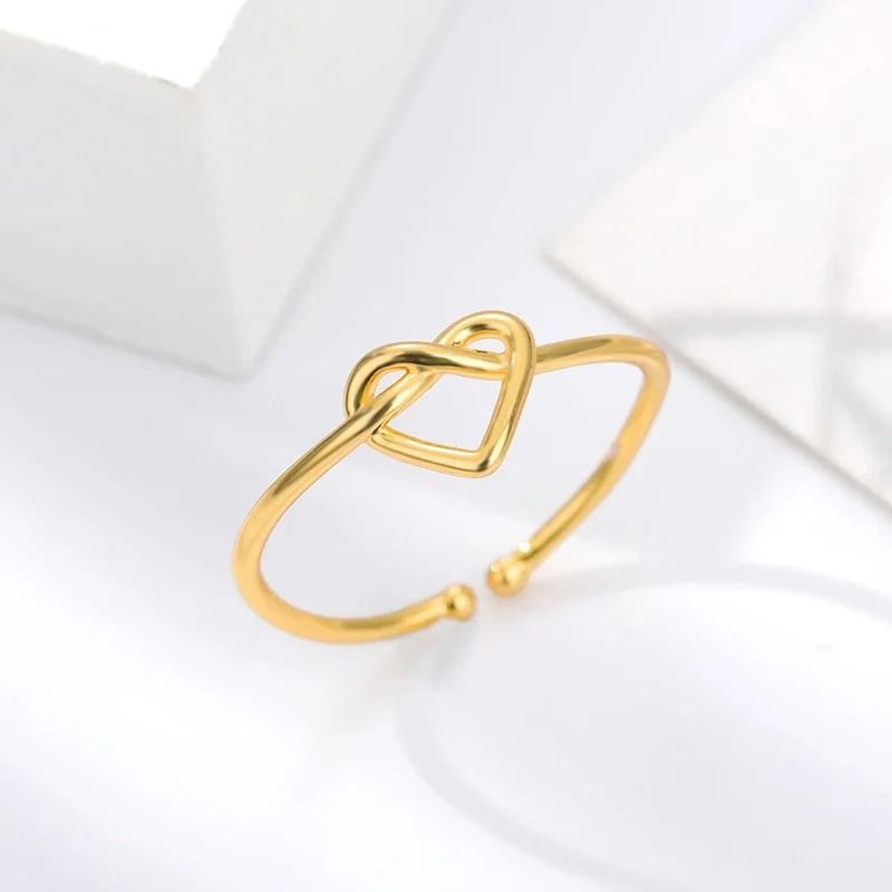 Stainless Steel Heart Couple Ring 1