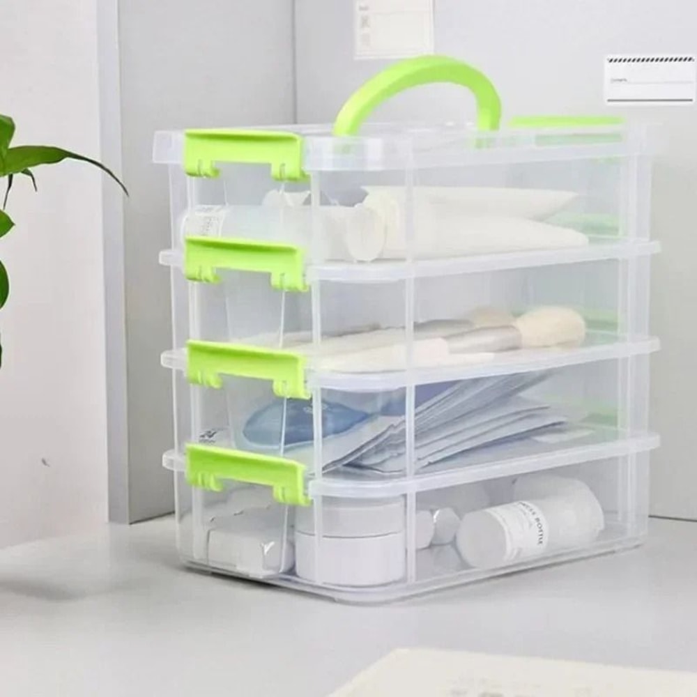 4 Layer Transparent Partitioned Modular Storage Box 2