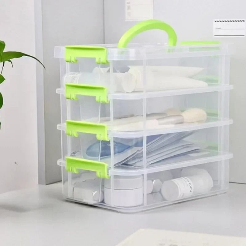 4 Layer Transparent Partitioned Modular Storage Box 2