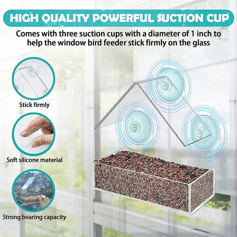 Clear View Window Bird Feeder 3