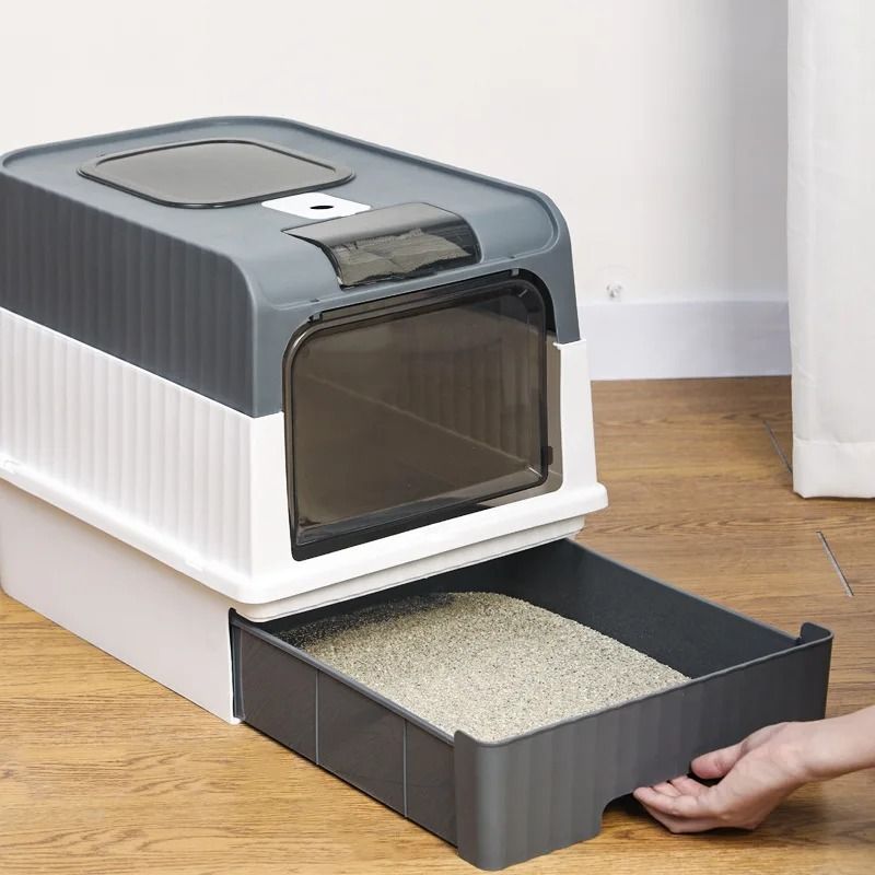 Fully Enclosed AntiSplash Cat Litter Box 3