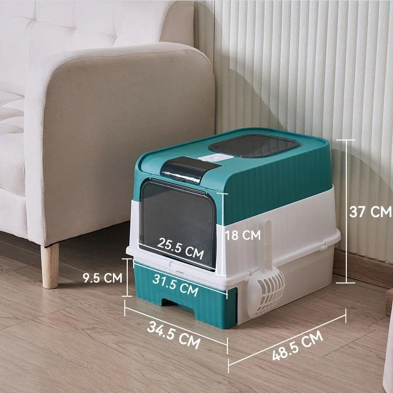 Fully Enclosed AntiSplash Cat Litter Box 5