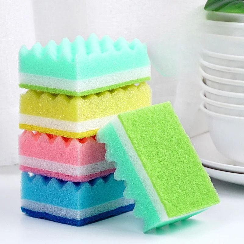 5 Piece Small Wave Dishwashing Sponges 6