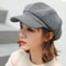Classic Solid Color Octagonal Newsboy Cap 2