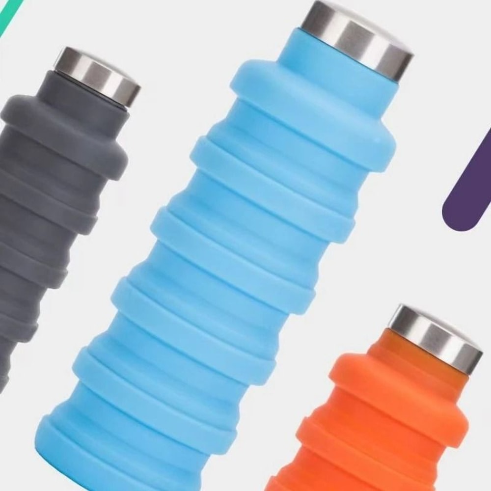 Portable Silicone Folding Sports Water Bottle 0