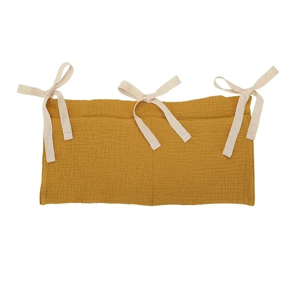Cotton Double Pouch Baby Crib Storage Bag 7