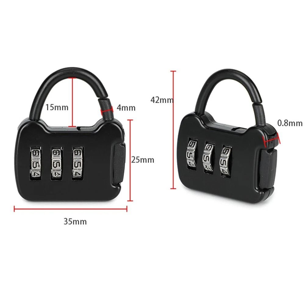 2 Pack Zinc Alloy 3 Digit Combination Padlocks 3