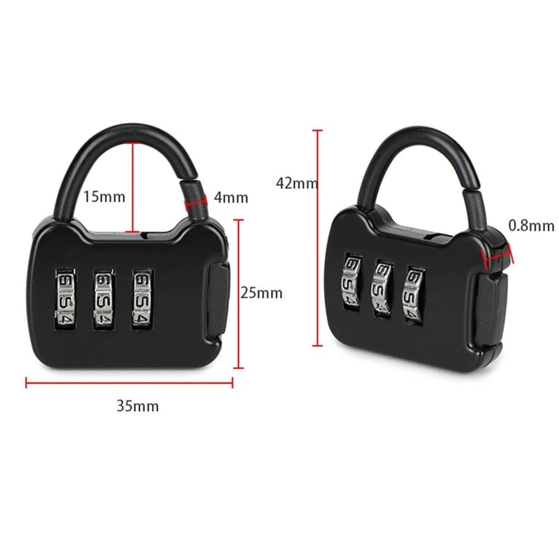 2 Pack Zinc Alloy 3 Digit Combination Padlocks 3