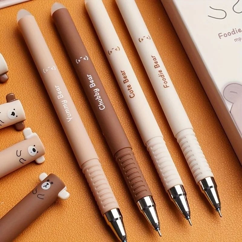 4 Piece Coffee Bear Erasable Neutral Pen Set 5
