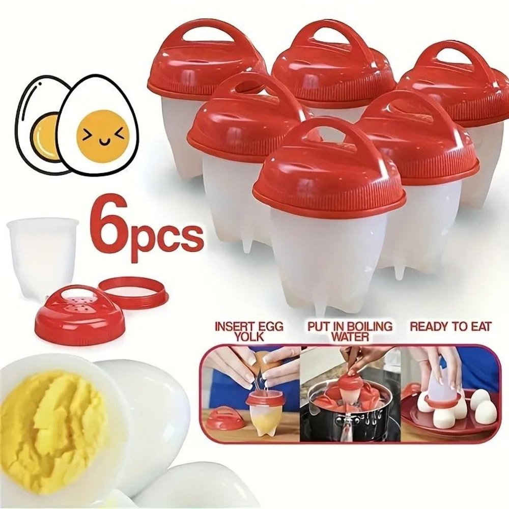 6 Piece Silicone Egg Poacher Cooking Cups 1