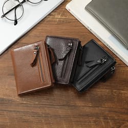 vintage genuine cow leather rfid men's wallet